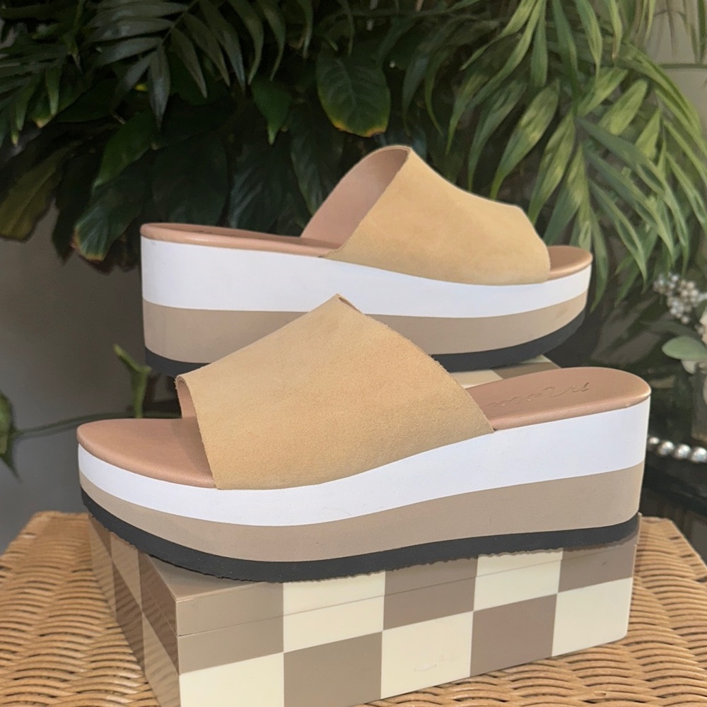Matisse Beige and White Platform Sandals